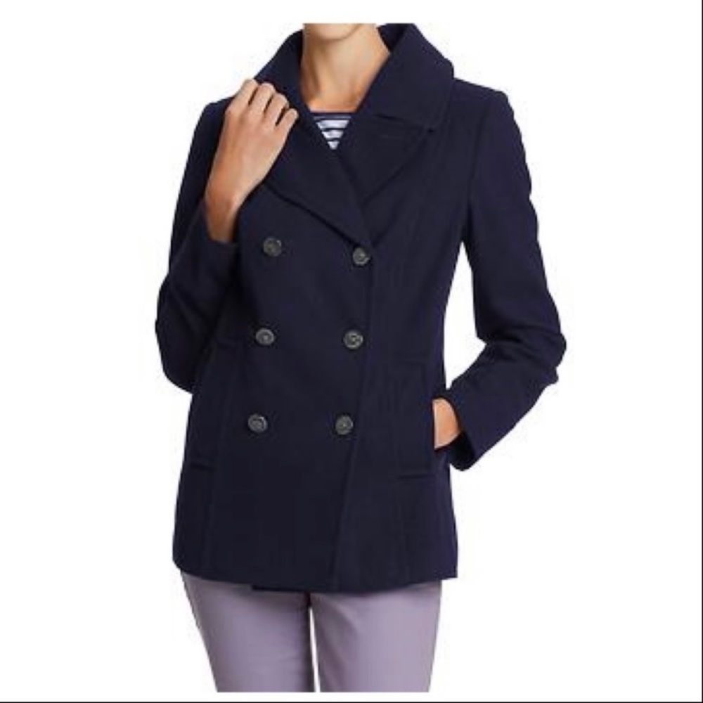 Old Navy Navy Double-Breasted Pea Coat
